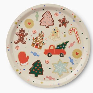 Serving Tray Round - Christmas Cookies