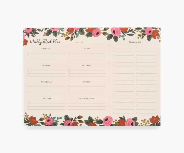Meal Planner Notepad - Rosa