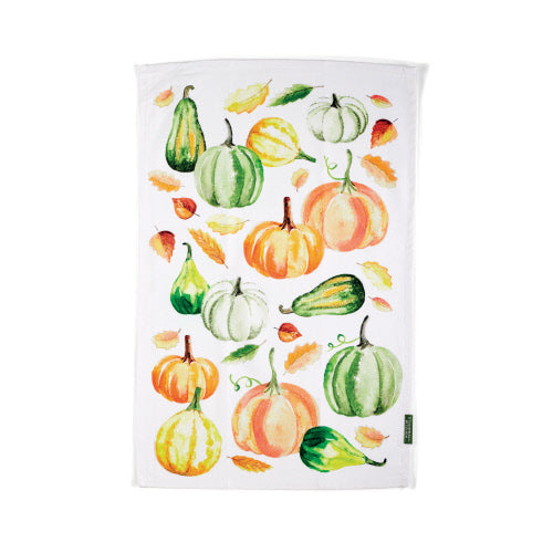 Watercolor Pumpkins Tea Towel