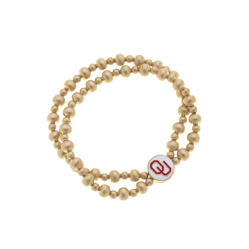 Oklahoma Sooners Ball Bead Stretch Bracelets