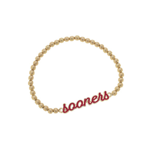 Oklahoma Sooners Enamel Script Stretch Bracelet