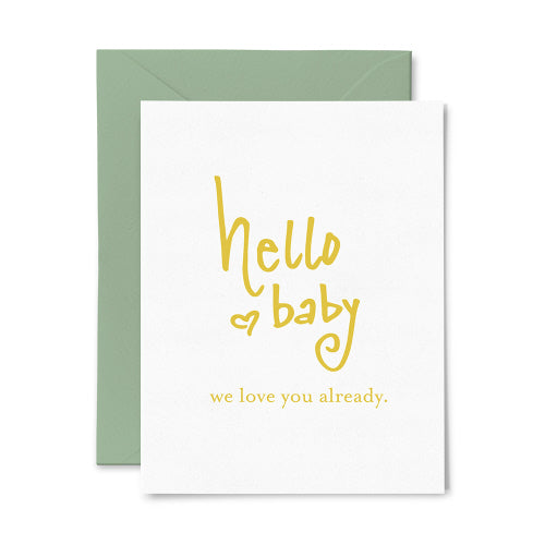 Hello Baby Letterpress Card