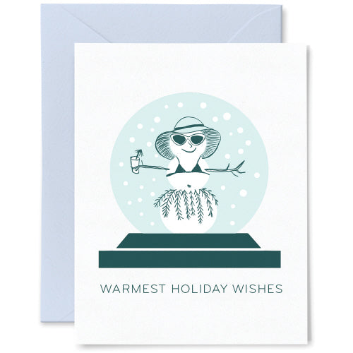 Snowglobe Warmest Wishes Letterpress Card