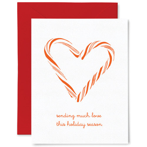 Candy Cane Holiday Letterpress Card