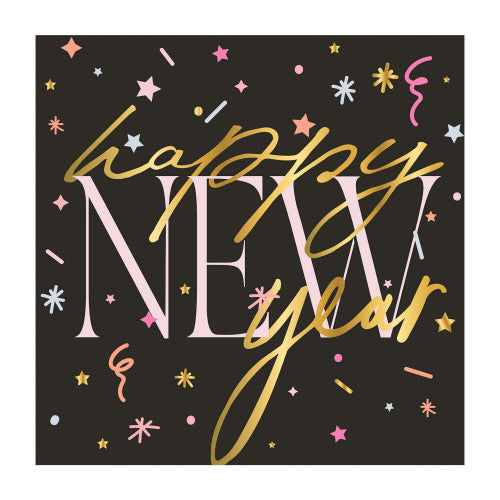 Beverage Napkins Foil - Happy New Year