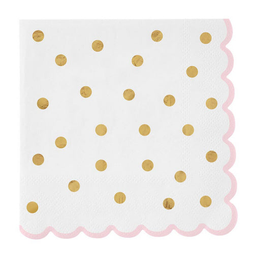 Scallop Napkin - Gold Dot