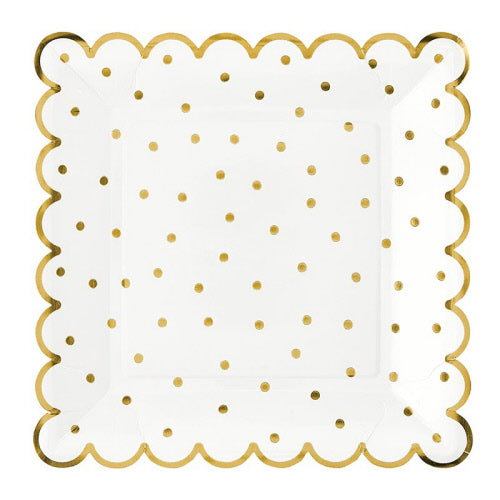 Scallop Plate Foil - Gold Dot