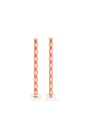 Pink Check Dinner Candles - Set of 2