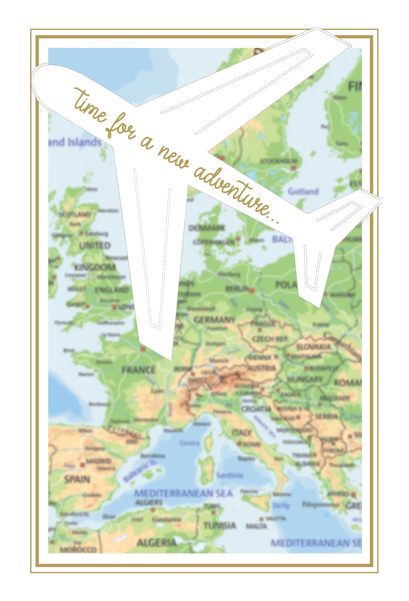 Retirement Card Map & Airplane