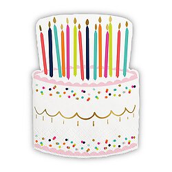 Beverage Napkins Foil Die Cut - Birthday Cake