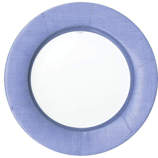 Linen Border Dessert Plates - Lavender