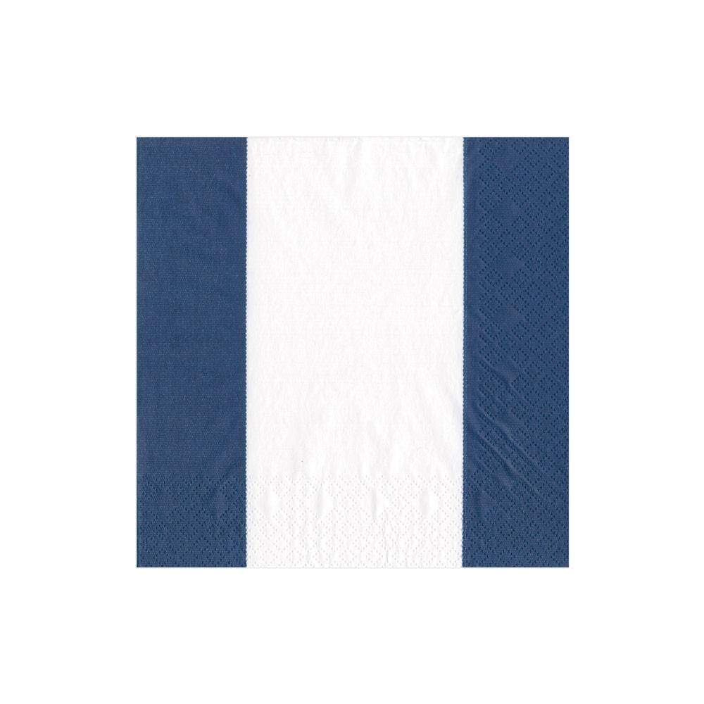 Bandol Stripe Cocktail Napkins in Navy - 20 Per Package