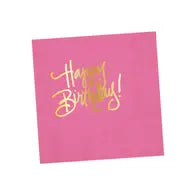 Happy Birthday Cocktail Napkins - Pink