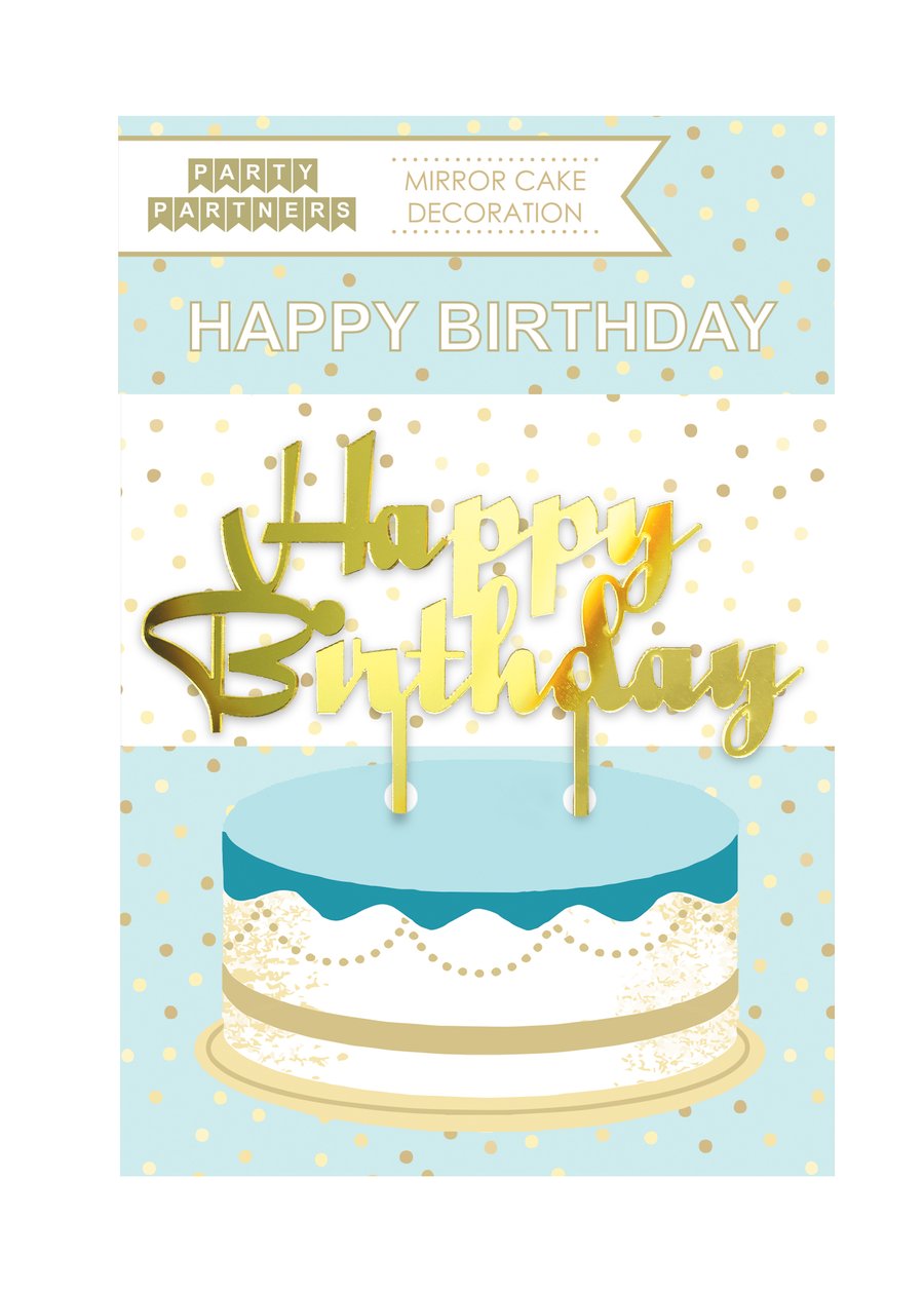 Mirror Cake Topper - Happy Birthday