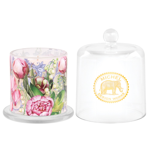 Porcelain Peony Cloche Candle