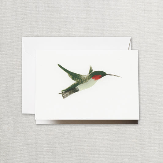 Brushstroke Hummingbird Notes on Pearl White