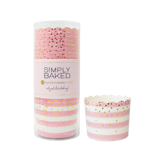 Large Baking Cups - Pink Confetti Foil