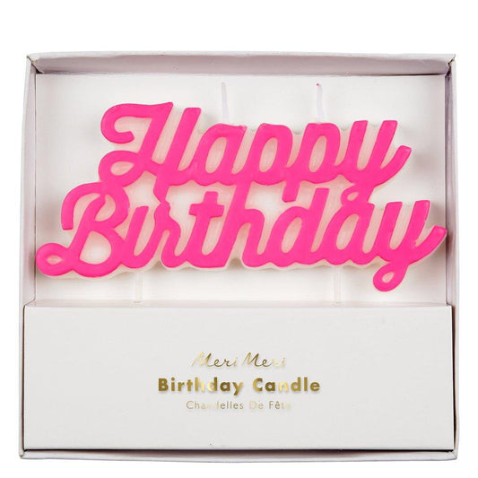 Happy Birthday Candle - Pink