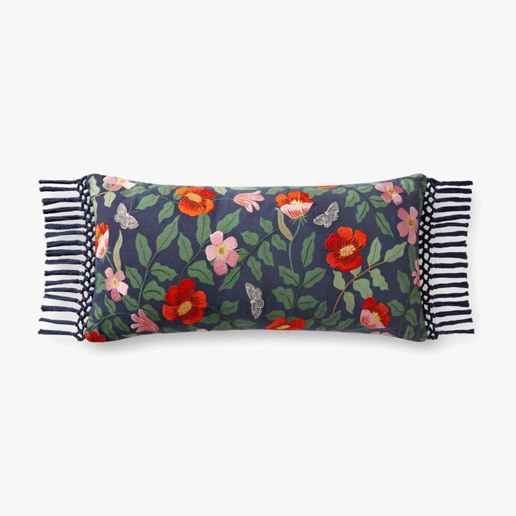 Primrose Navy Pillow 12" x 27"
