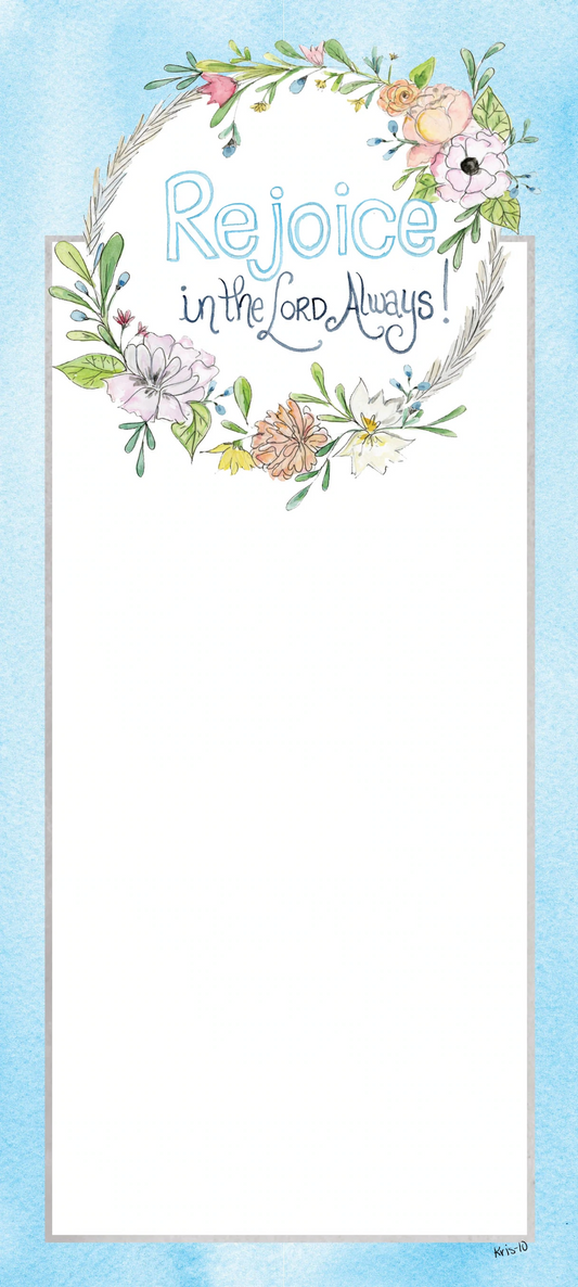 Blue Rejoice Skinny Notepad