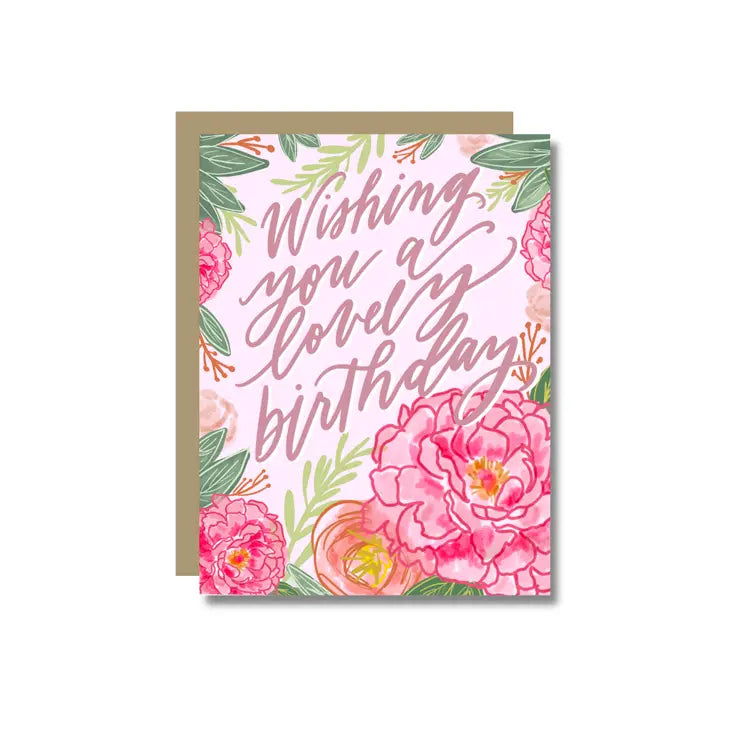 Lovely Peony Art Birthday Card