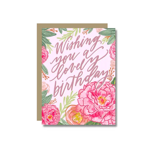 Lovely Peony Art Birthday Card
