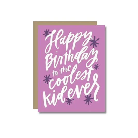 Coolest Kid Purple Birthday Card
