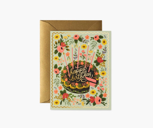 Card - Floral Cake Birthday