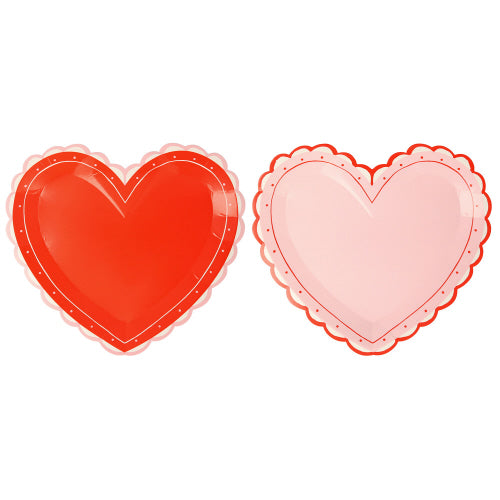 Large Lacy Heart Plates | Set of 8
