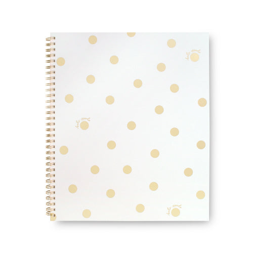 Large Spiral Notebook - Gold Dot With Script